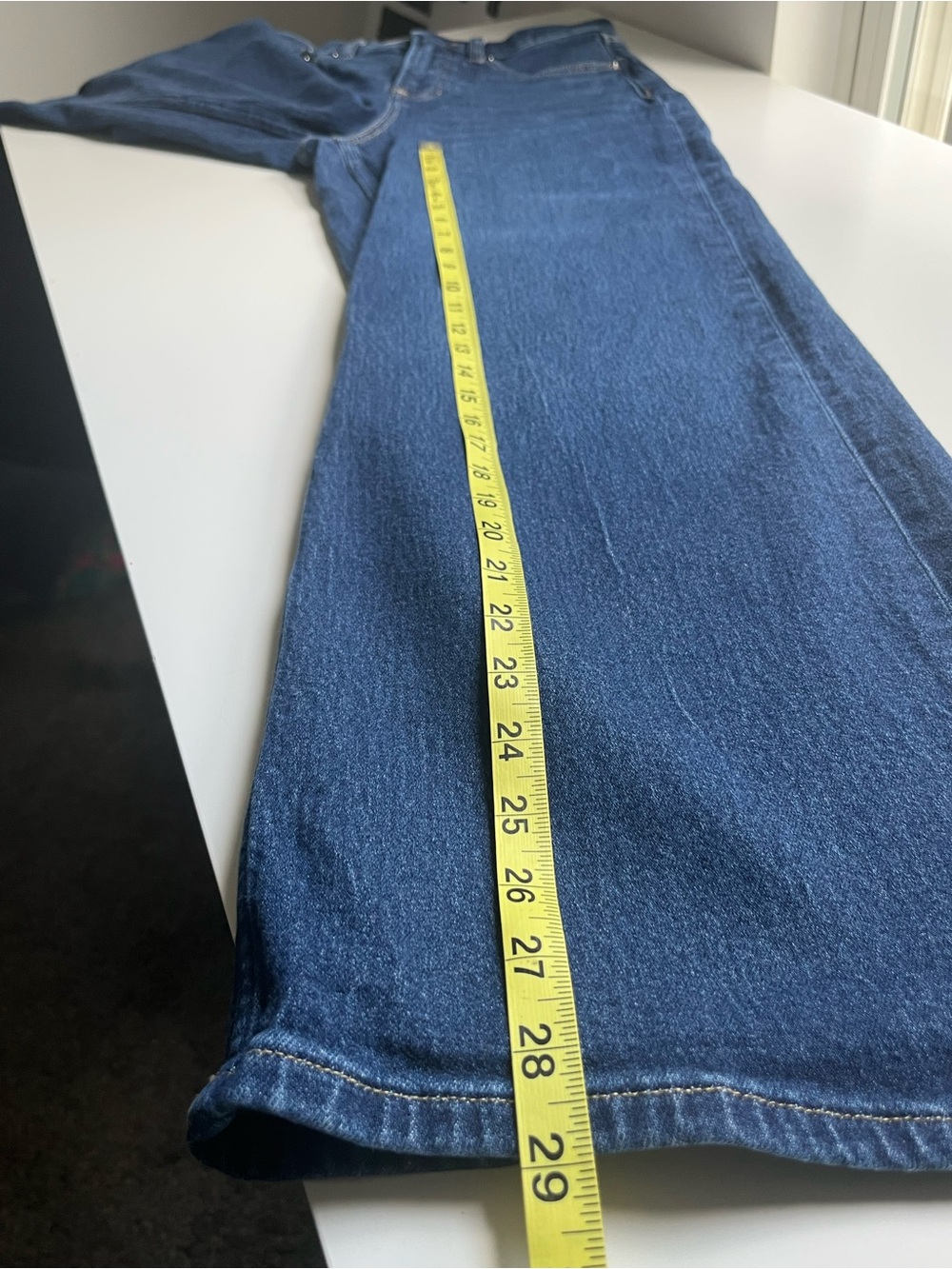 Spanx Spanxshape Authentic 360 Wide Leg Blue Denim Jeans Small Petite - Picture 11 of 11